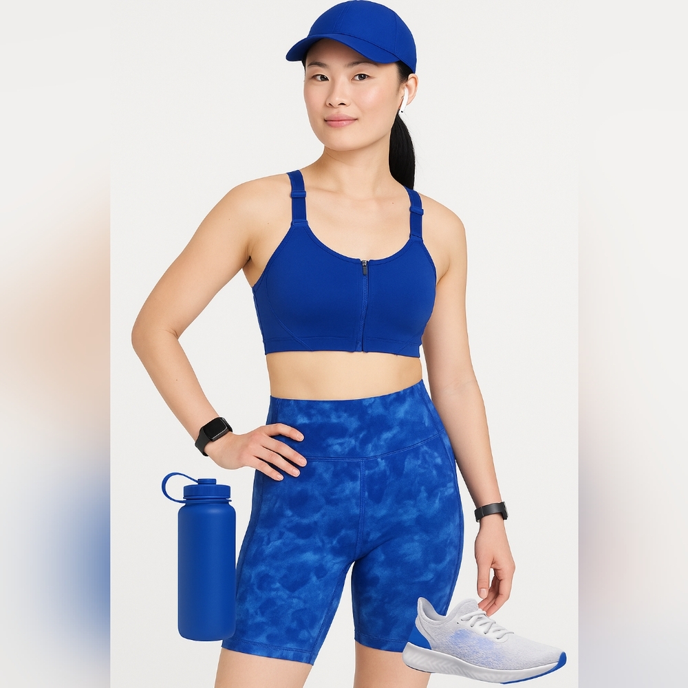 Blue Biker Short Set